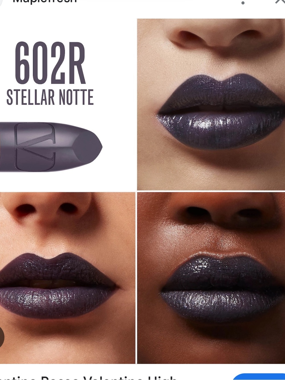 VALENTINO 602R Stellar Notte Rosso satin REFILLABLE LIPSTICK